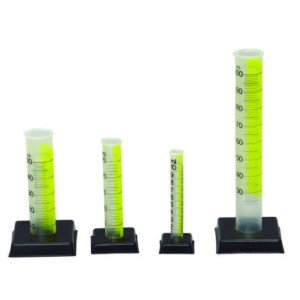 Deluxe graduated cylinder  transparent plastic. (Set of 4)